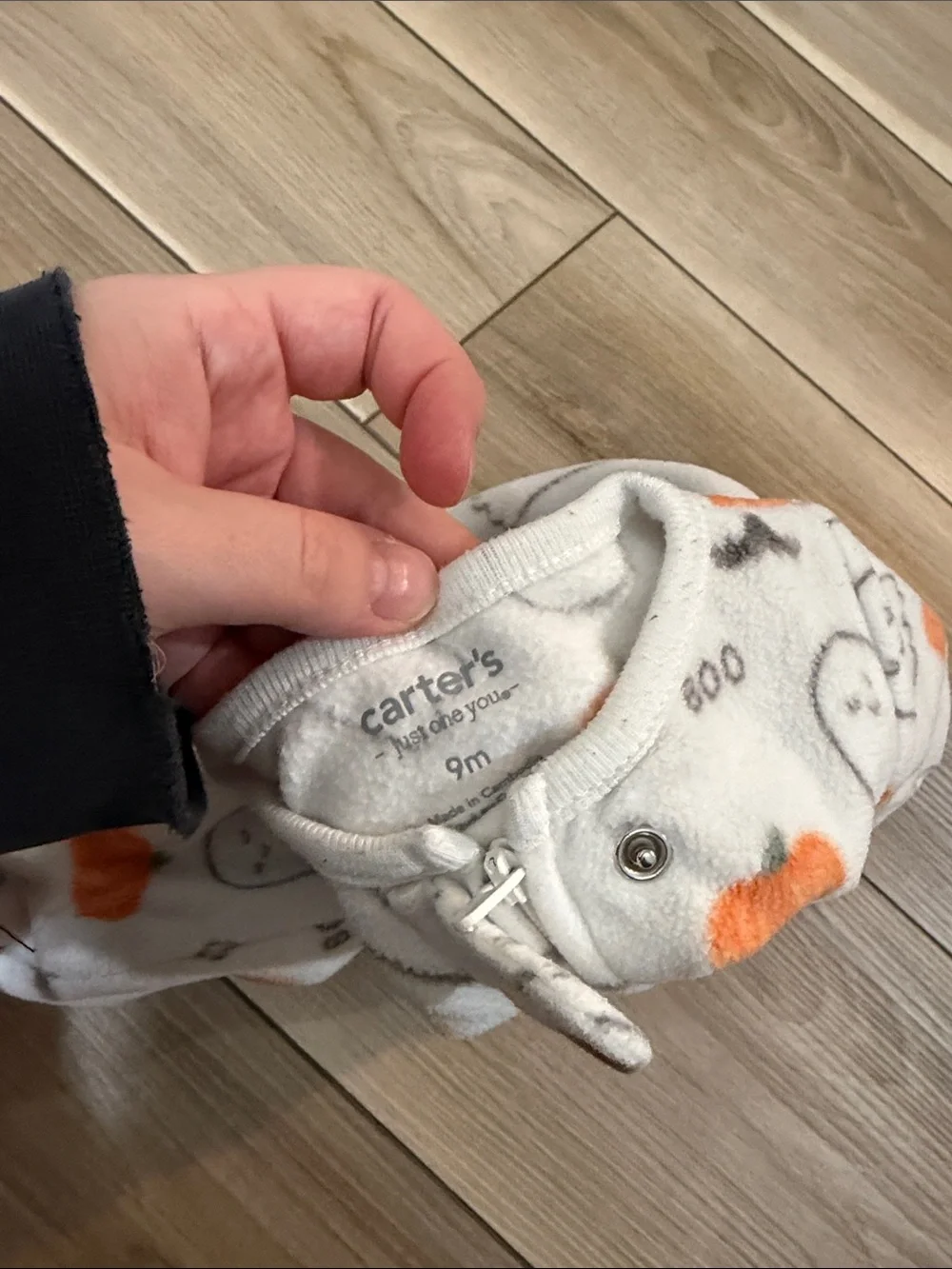 White & Orange Ghost Pumpkin Footed One-Piece Pajamas - Kids